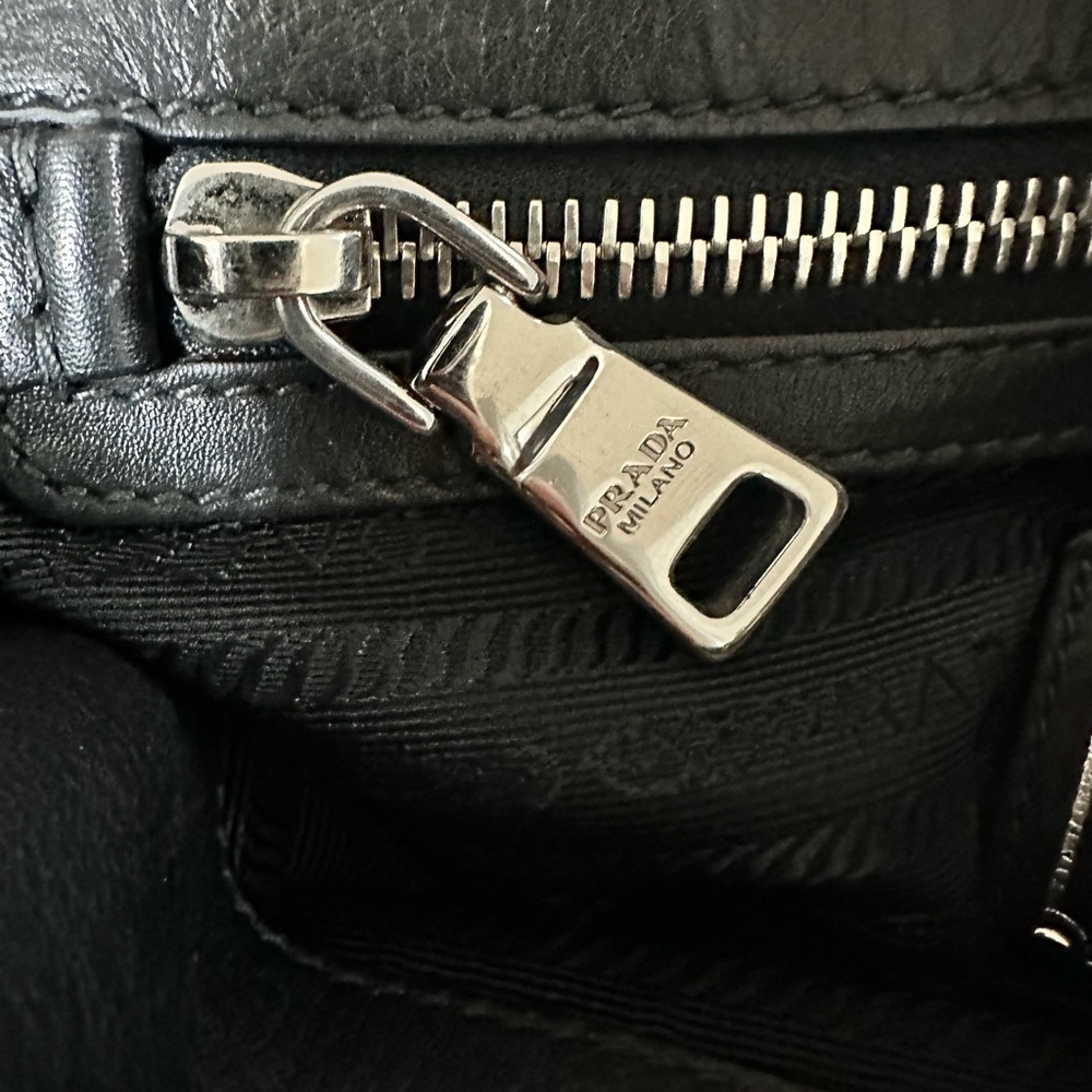 Prada Black Leather 2 Way Crossbody Shoulder Bag Satchel - Picture 9 of 15
